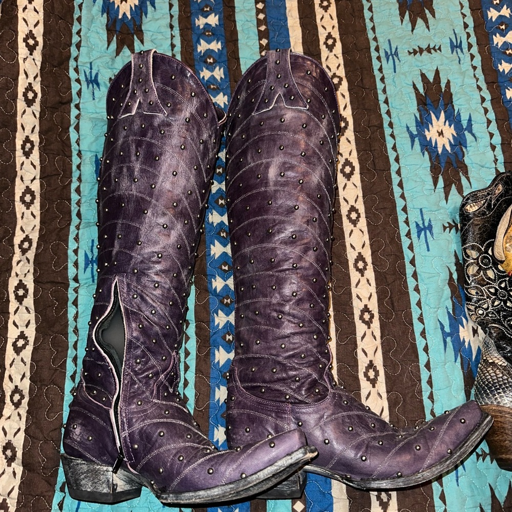 Old Gringo to the knee studded boots